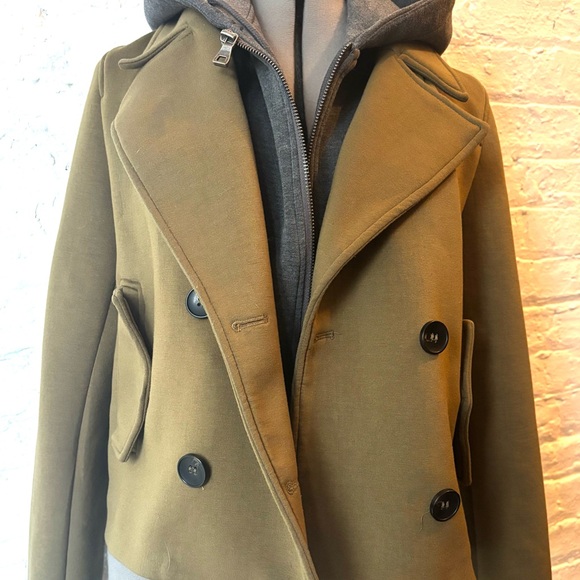 Anthropologie Olive and Gray Hooded Jacket - Picture 7 of 7
